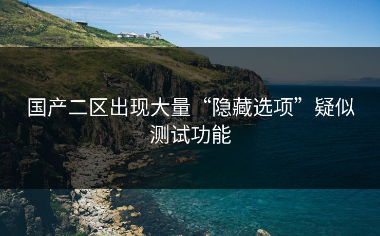 国产二区出现大量“隐藏选项”疑似测试功能
