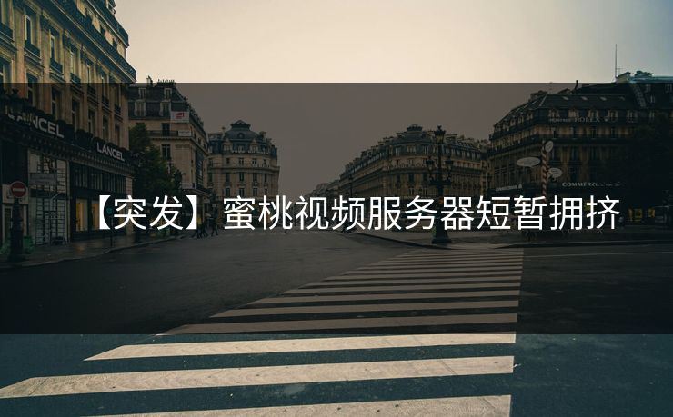 【突发】蜜桃视频服务器短暂拥挤